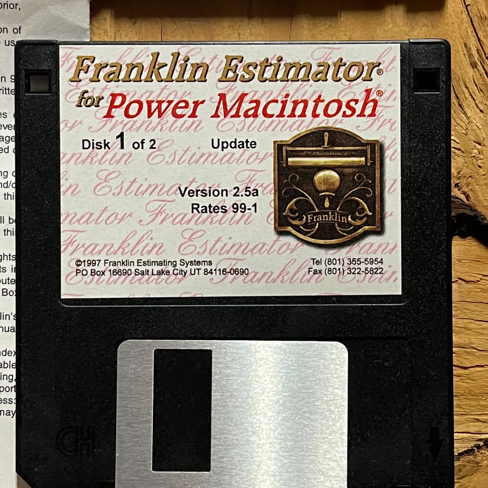 Franklin Estimator Version 2.5, 1994 3.5" Floppy Disk In Packaging For Macintosh