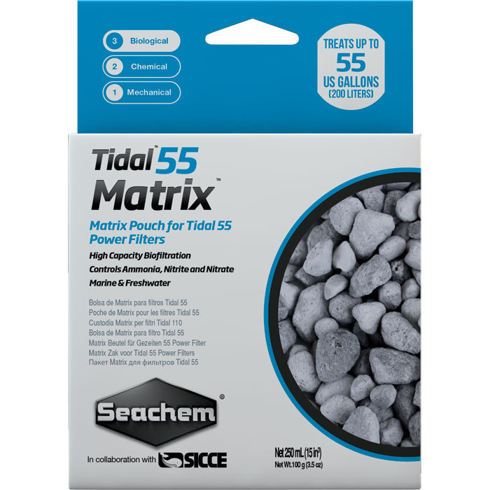 SEACHEM TIDAL 55 MATRIX 250 ML FILTER MEDIA to CONTROL AMMONIA