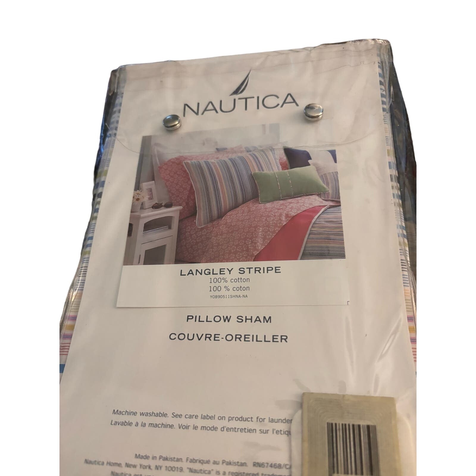 Nautica Standard Pillow Sham, Langley Stripe