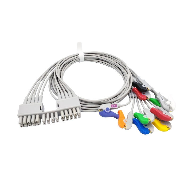 10-Leads EKG Leadwire Cable Grabber Plug Compatible Mortara Burdick 9293-047-60