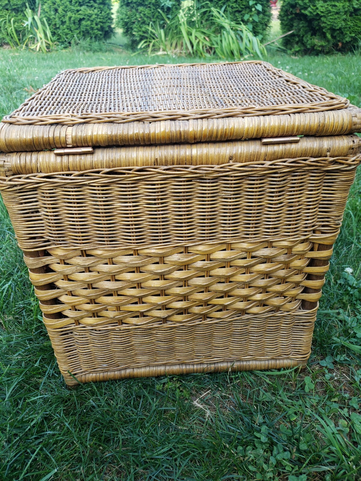 Vintage Rattan Wicker Chest/Table