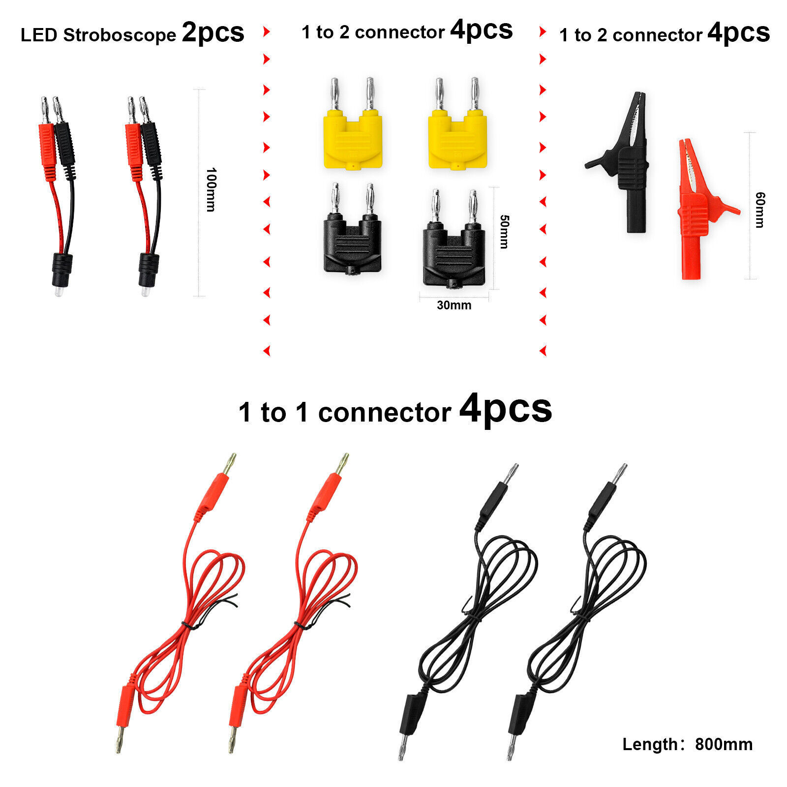 92PCS Automotive Multimeter Test Lead Kit Wire-Piercing Clip Test Probe Wire Set