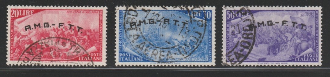 Italy-Trieste    1948    Sc # 26-28     Used    VF    $45