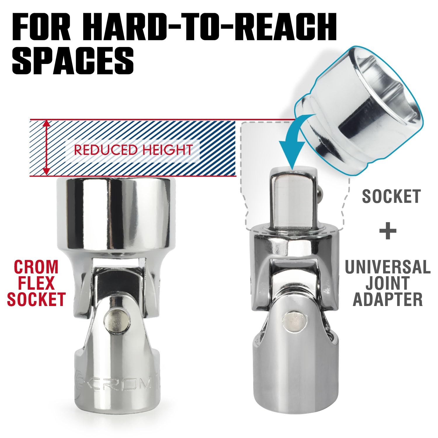 Universal Flex Socket Set 6point Swivel Socket Set Swivel Joint For Easier Acces