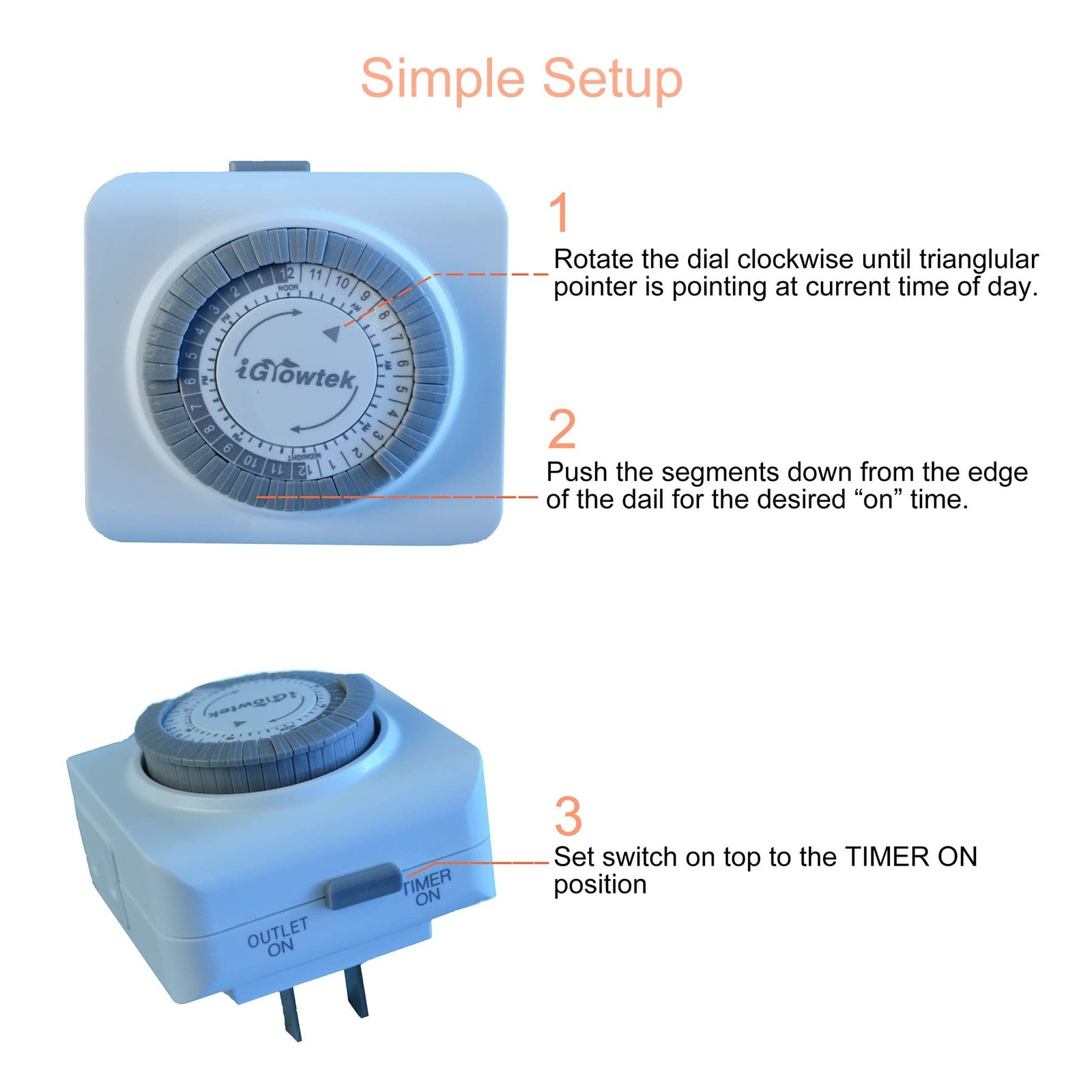 24-Hour Timer Outlet,30 Minute Intervals,1 Polarized Outlet,Mechanical Indoor...