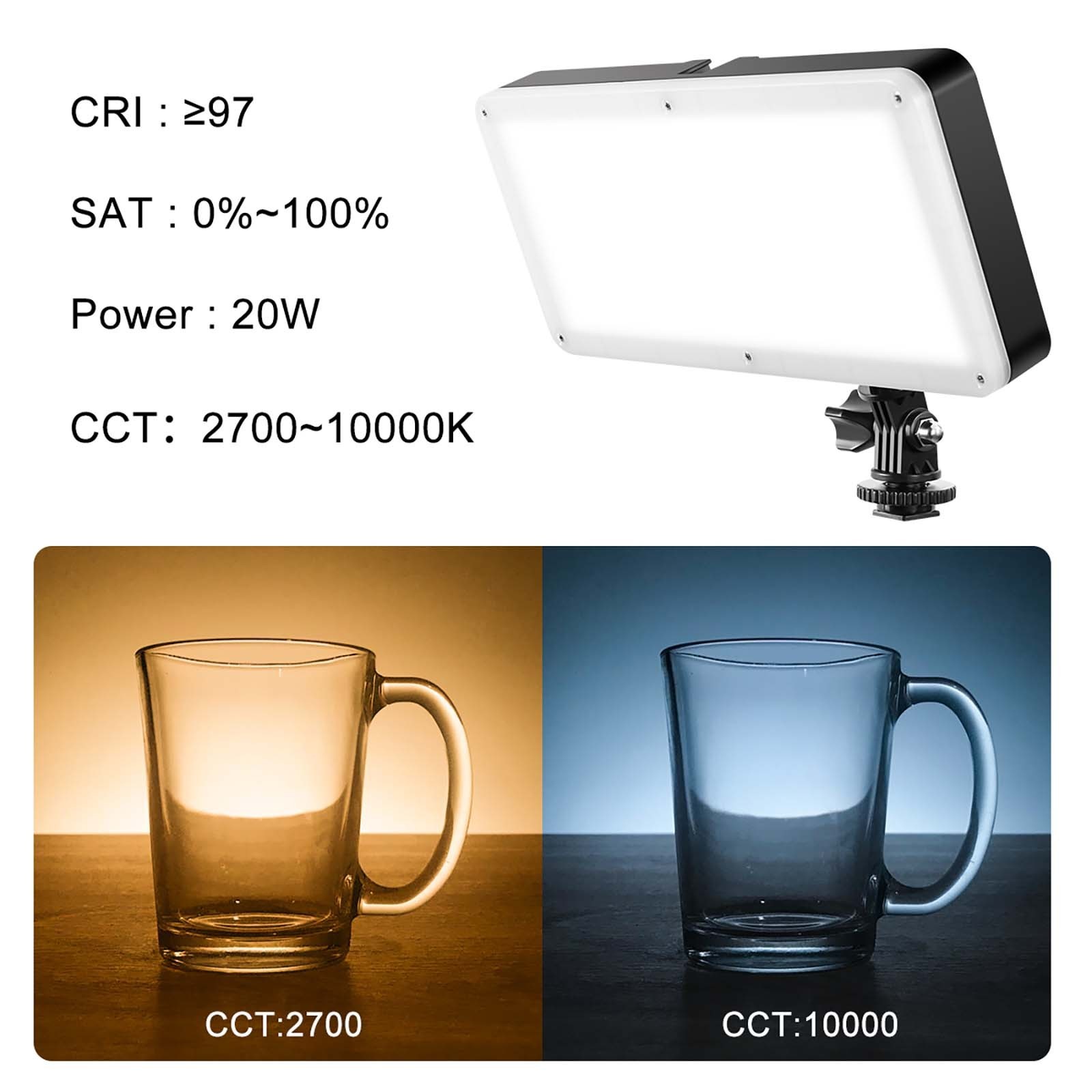 GVM On-Camera Portable RGB 162 LED Panel Video Fill Light APP Control for Camera