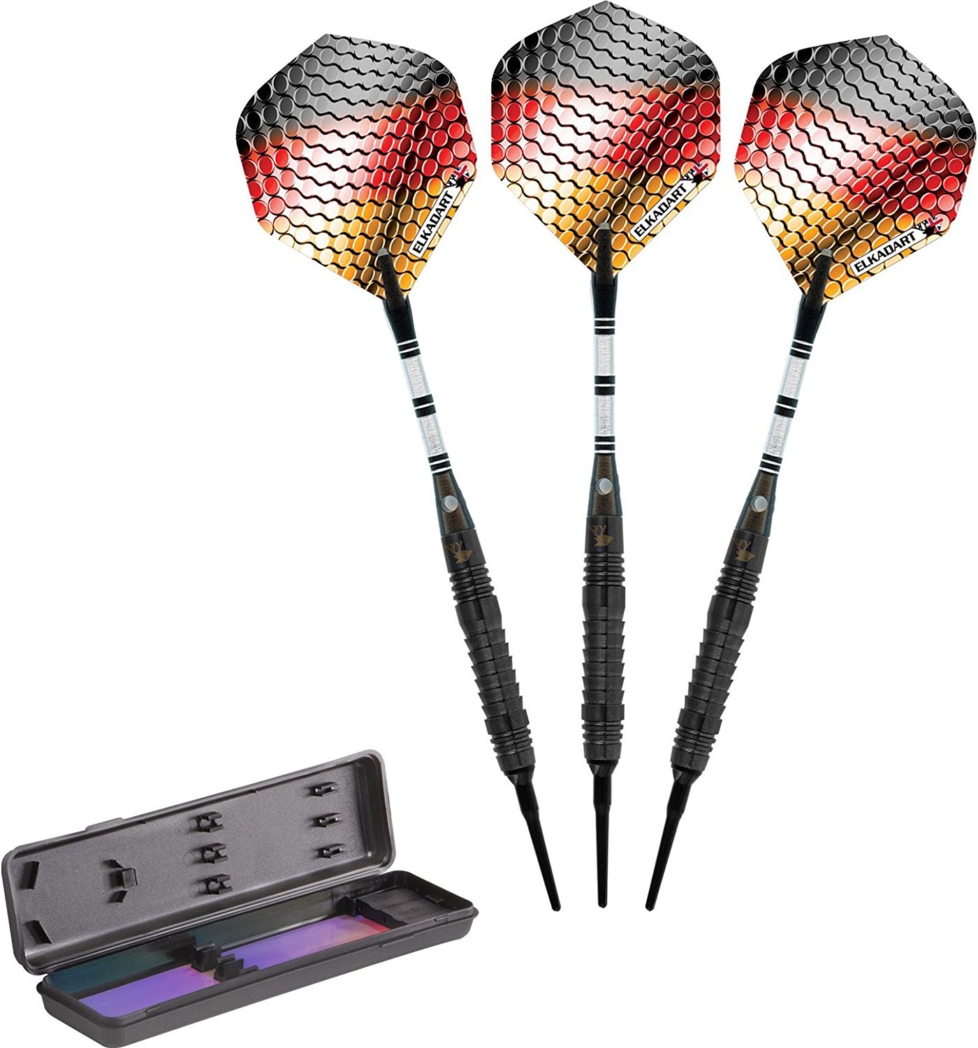 Elkadart 90% Tungsten Soft Tip Darts Black Titanium Coating, 16 Grams