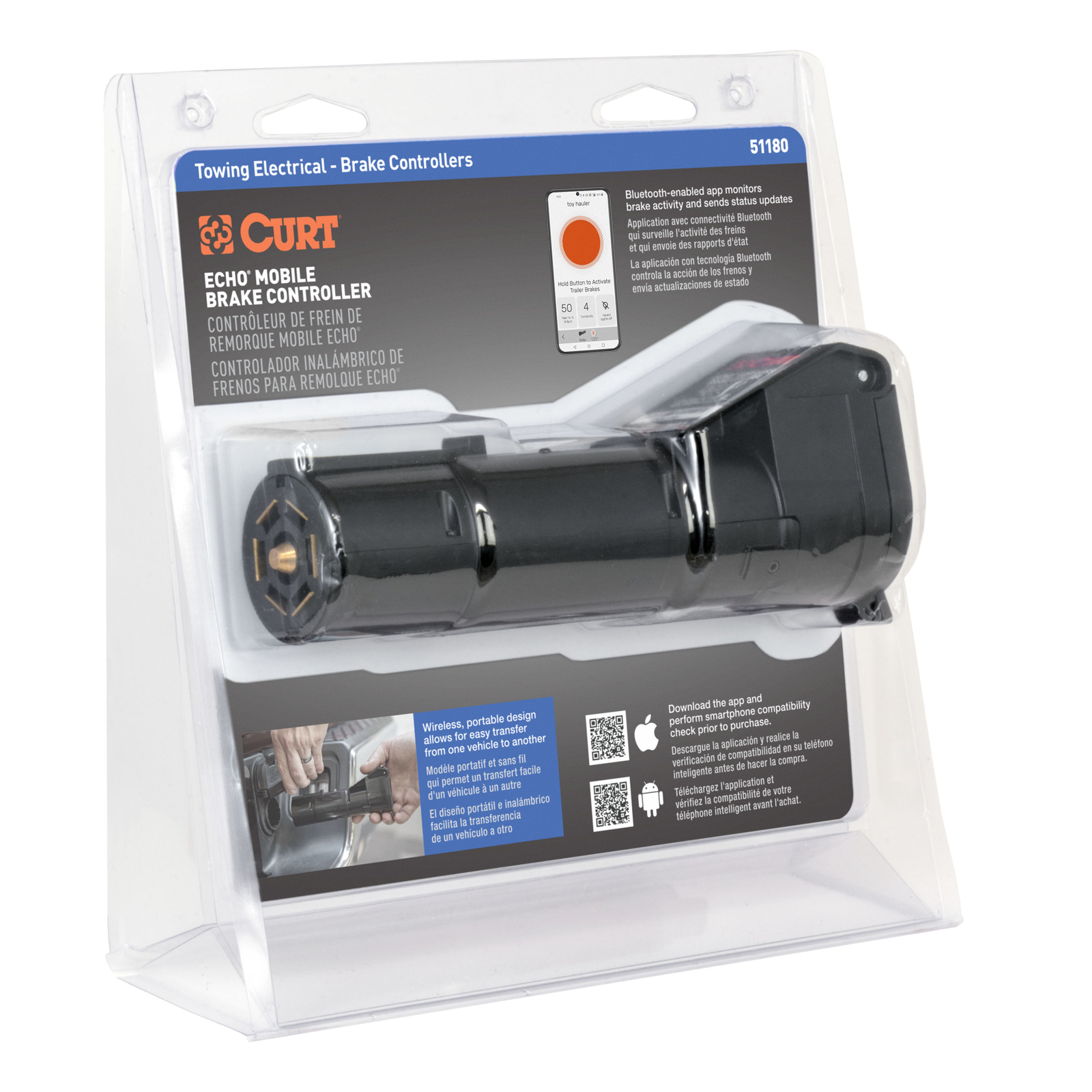 Echo Mobile Trailer Brake Controller, 7-Way, Bluetooth? Smartphone Connection