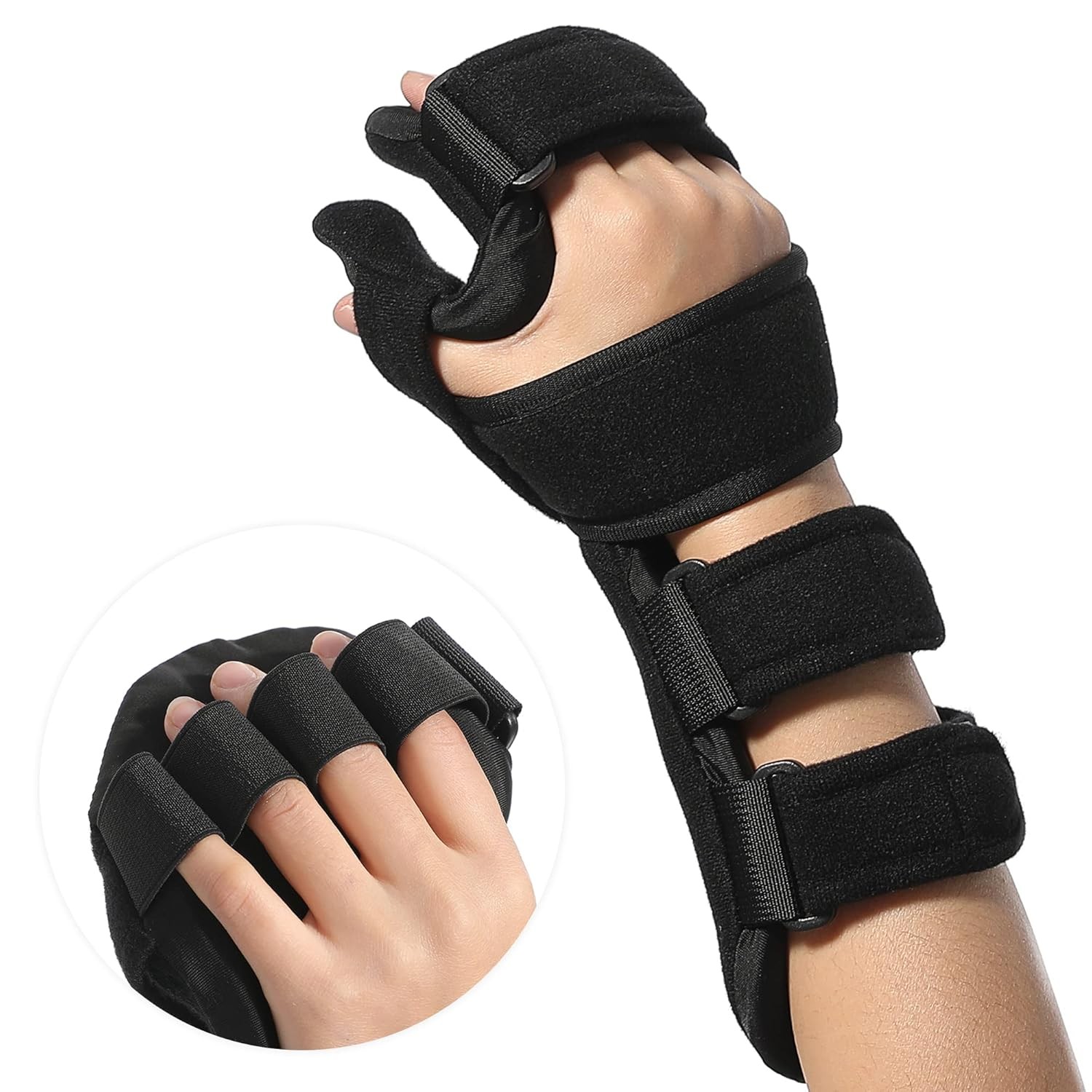 Fanwer Stroke Resting Hand Splint - Night Immobilizer Wrist Finger Medium