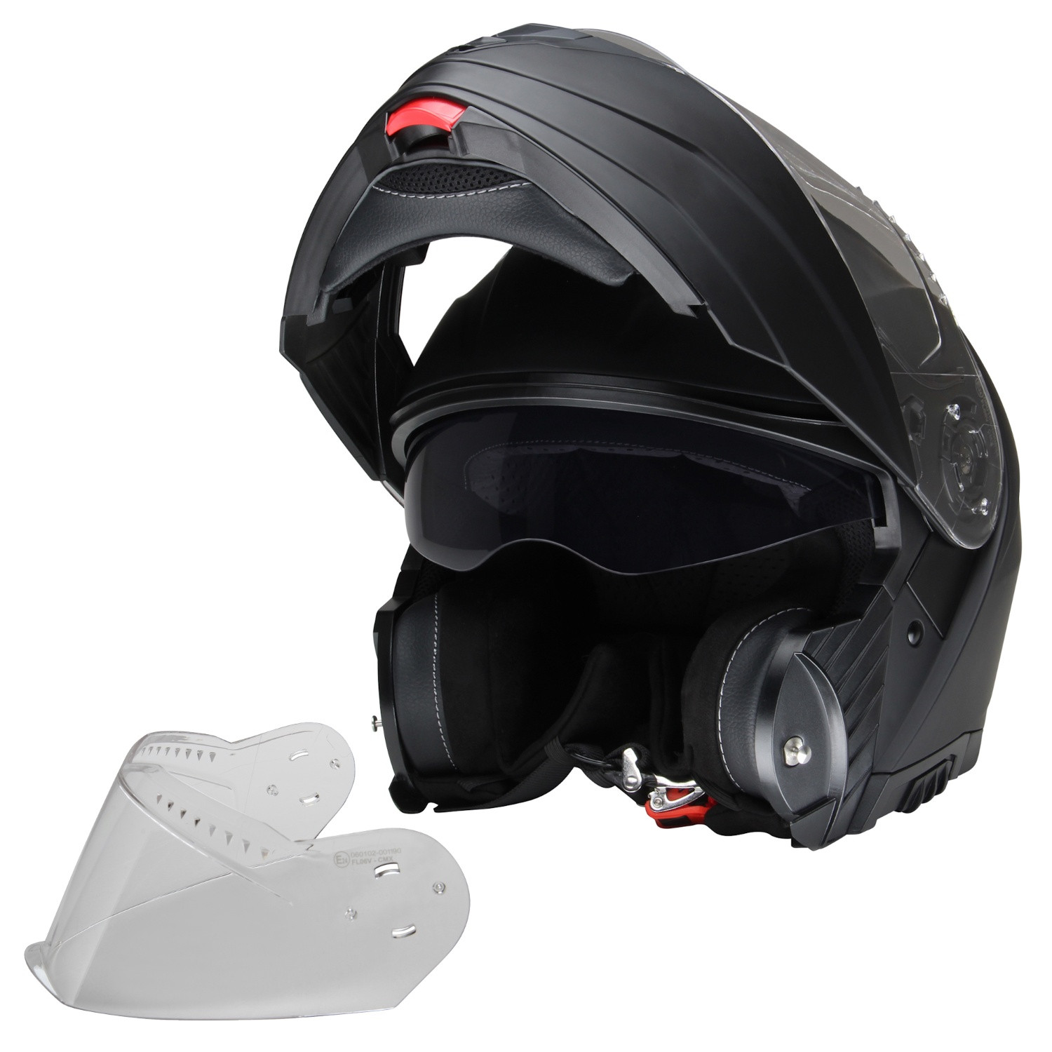 Flip Up Full Face Motorcycle Helmet CMX Vader Matt Black + Spare Visor S - XL