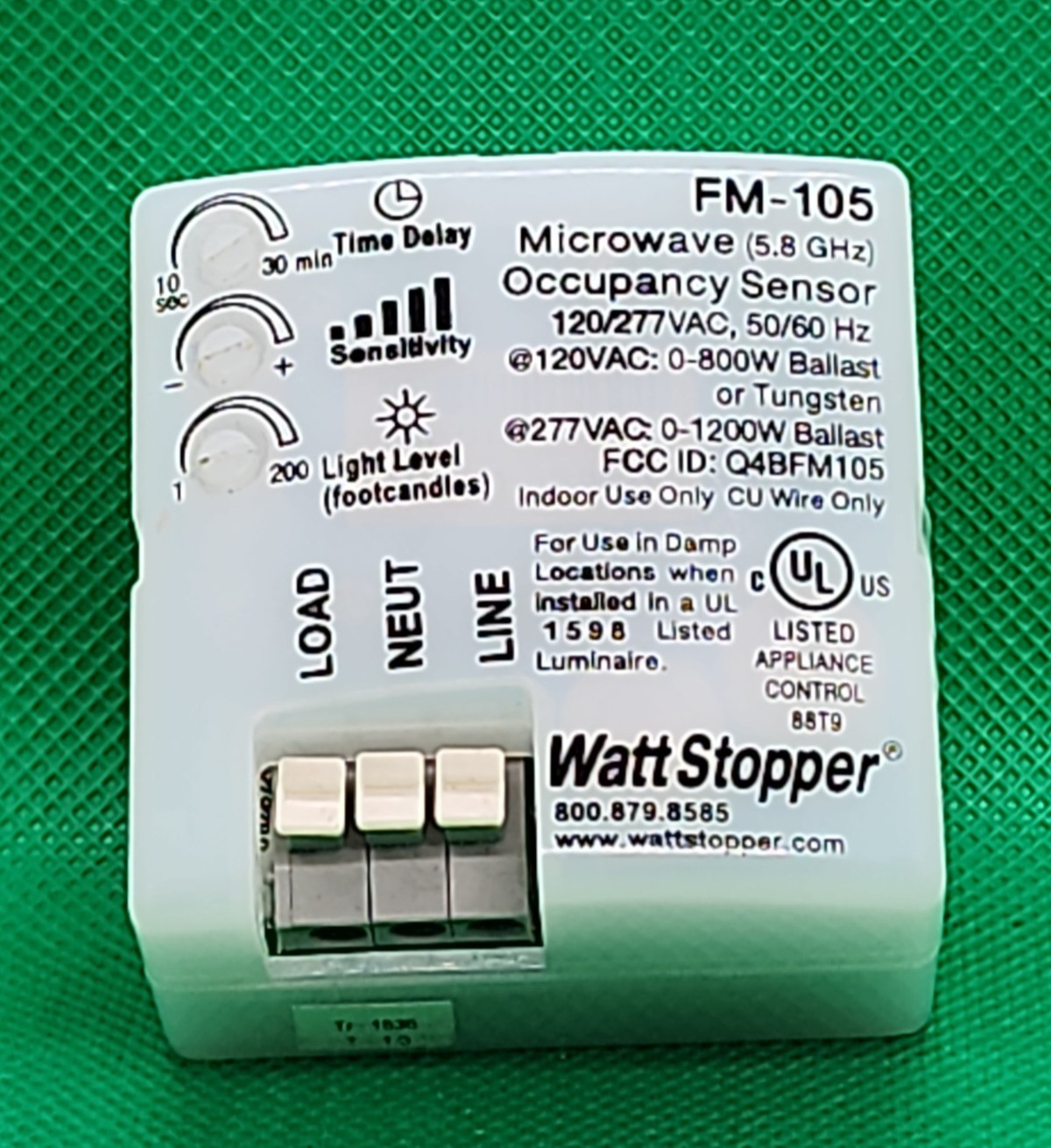WATT STOPPER FM-105 120/277 VAC MICROWAVE OCCUPANCY SENSOR MC1 2-4]