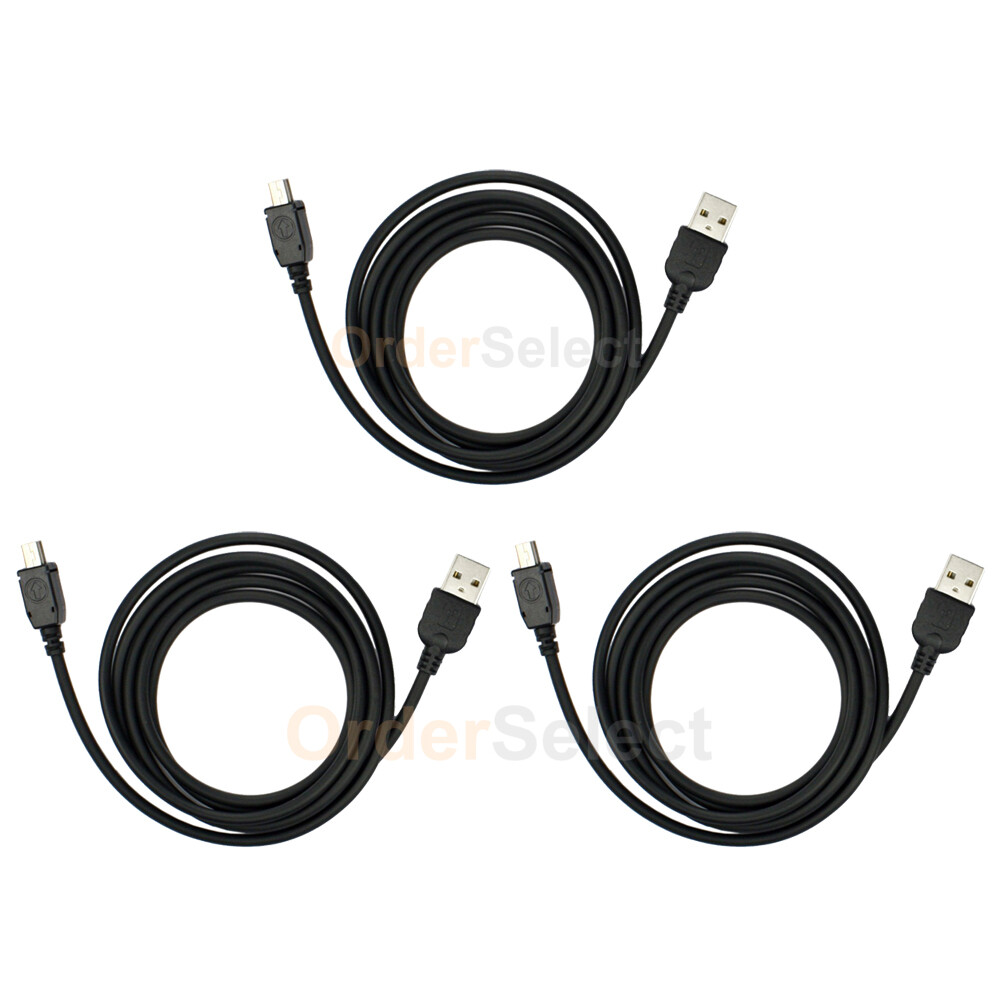 3-Pack 3FT Mini USB Cable Data Charging Cord B For Garmin TomTom PS3 MP4 Camera