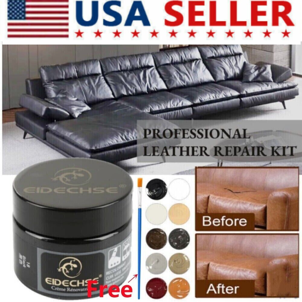 Leather Repair Filler Cream Restore Car Seat Sofa Scratch Scuffs Holes Rips 50g~