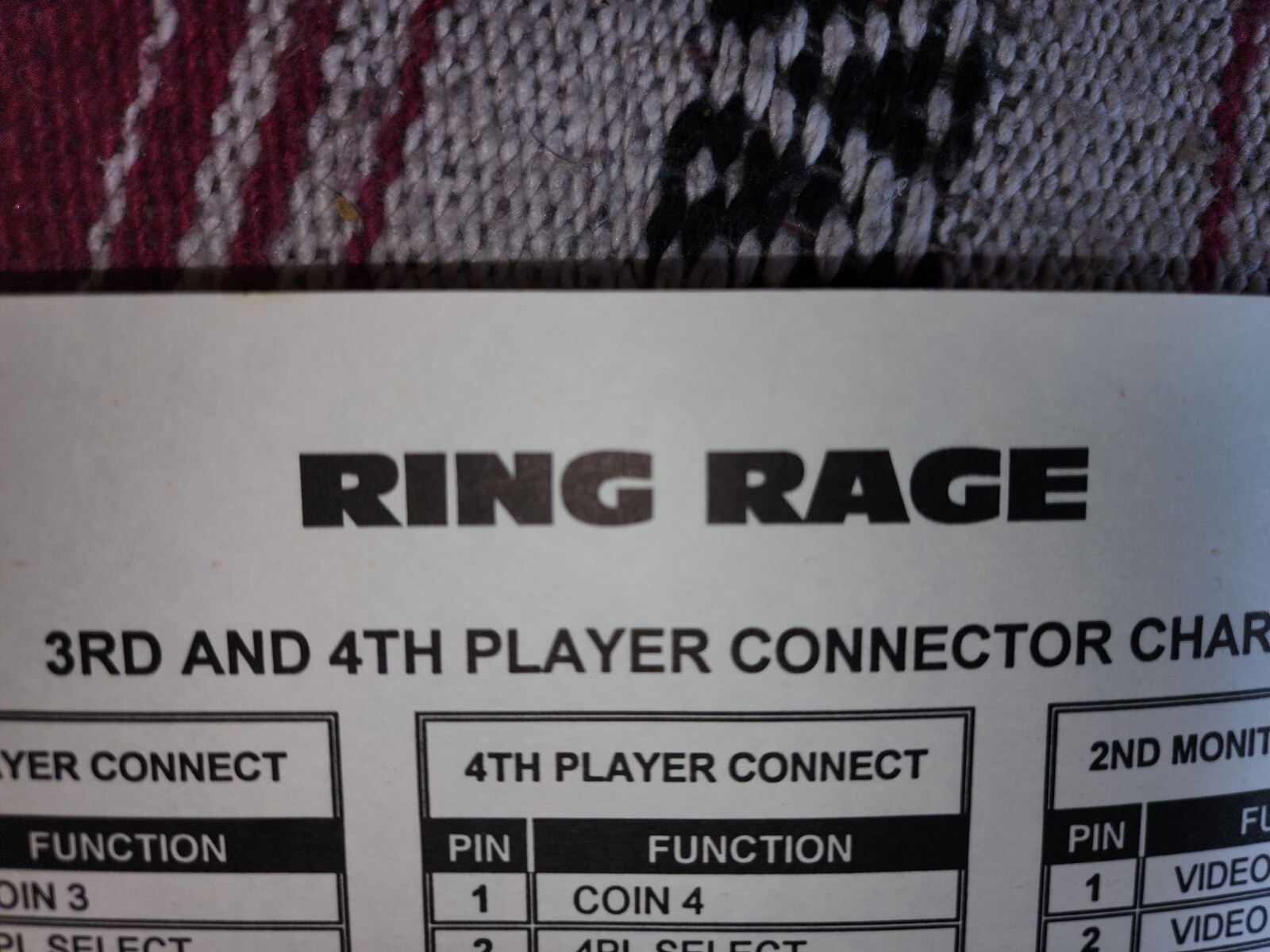 Ring Rage Arcade Manual Taito