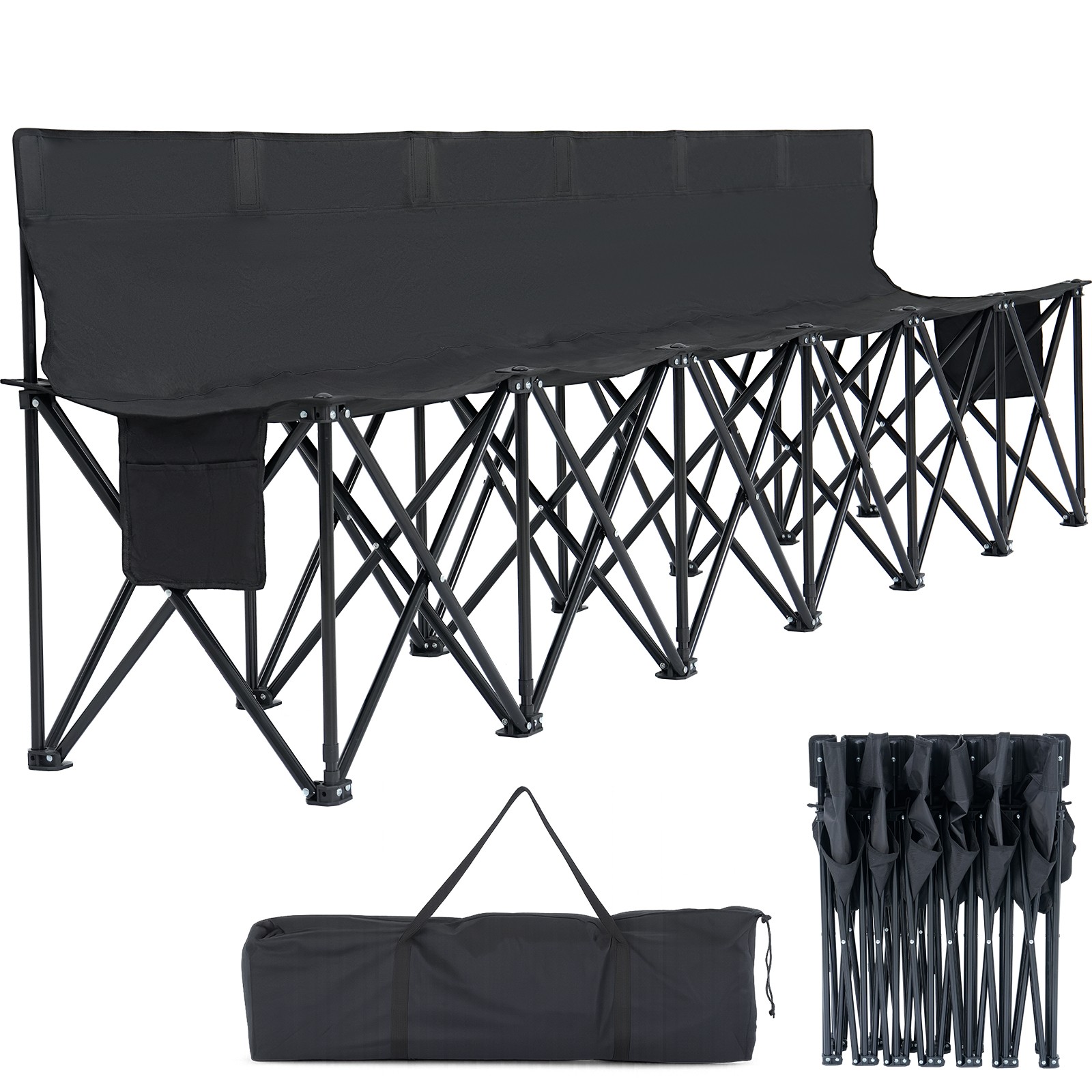 SLSY 4 / 6 Seats Folding Soccer Bench Team Bench Soccer Chair with Storage Bag