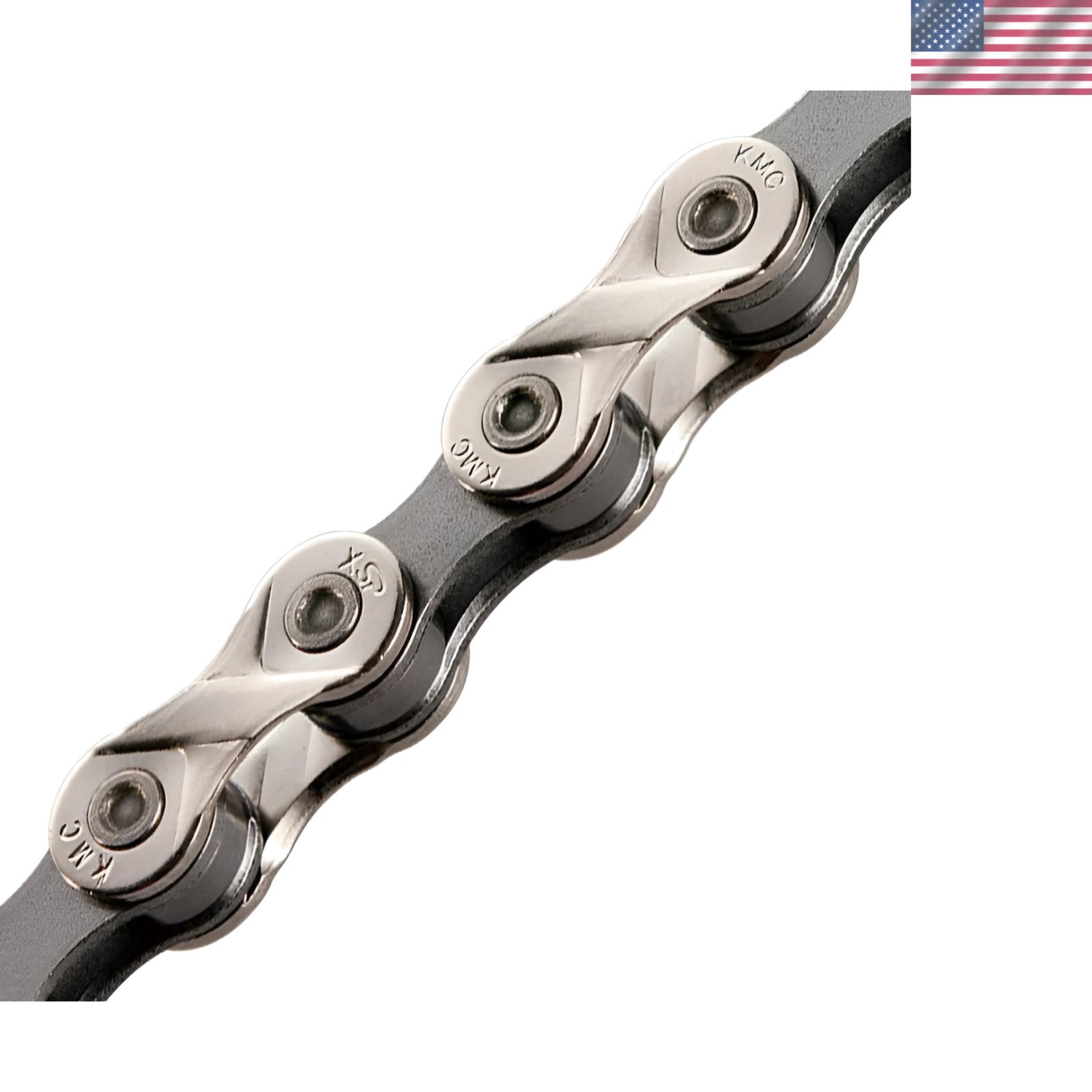 X8 8-Speed Chain - Smooth, Strong Nickel / Grey, Ideal for MTB and Road Bikes