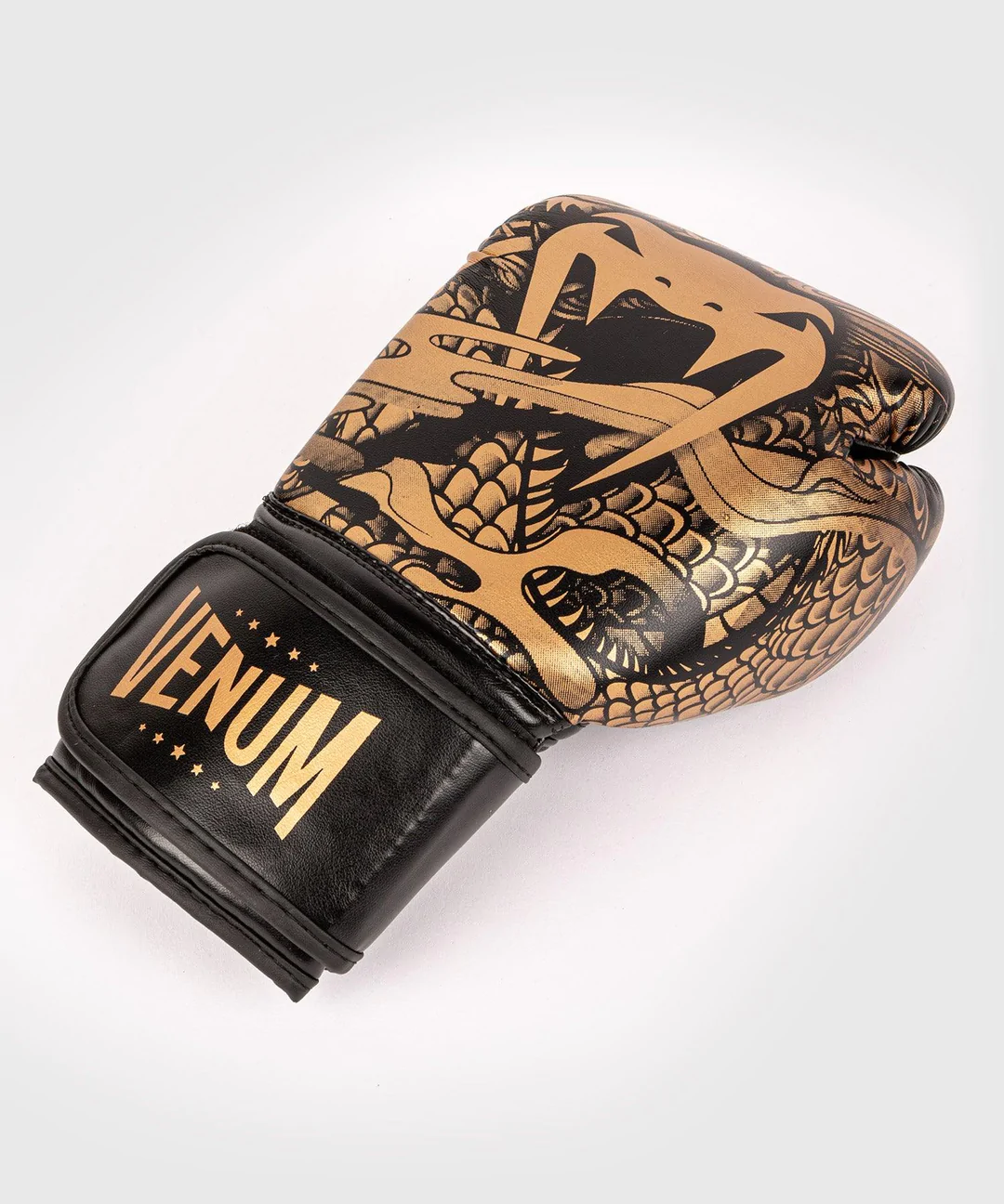 Venum Dragon's Flight Hook and Loop Boxing Gloves - Black/Bronze