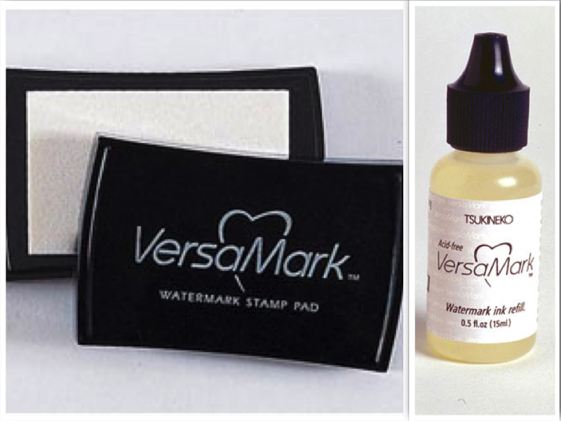 NEW Tsukineko Versamark Watermark Resist Clear Stamp Pad + Re-Inker BUNDLE Set