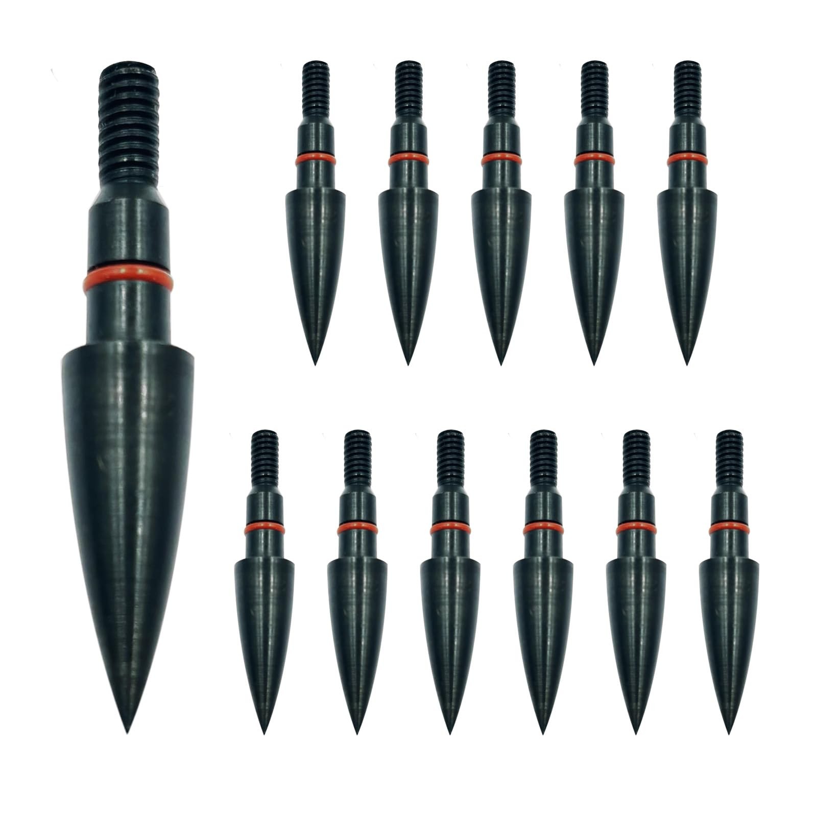 Archery Points 75/100/125/150 Grains  12pcs Stainless Steel 5/16 Inch Screwin...