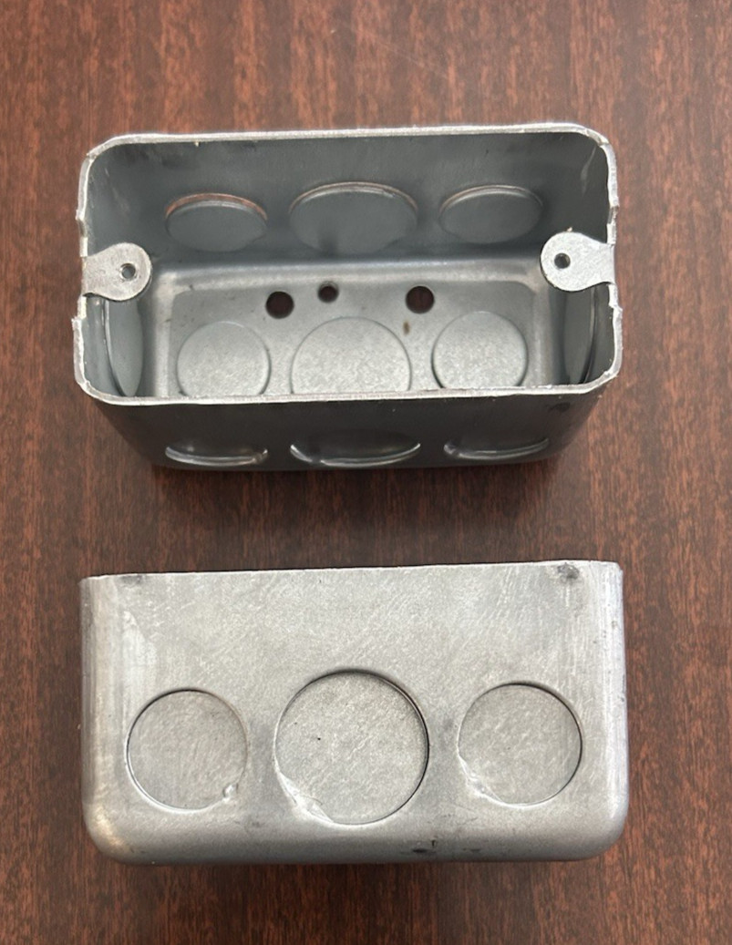 50 pk  Galvanized Steel Handy Box 4" x 2" x 2-1/8" (1/2& 3/4 KO), New