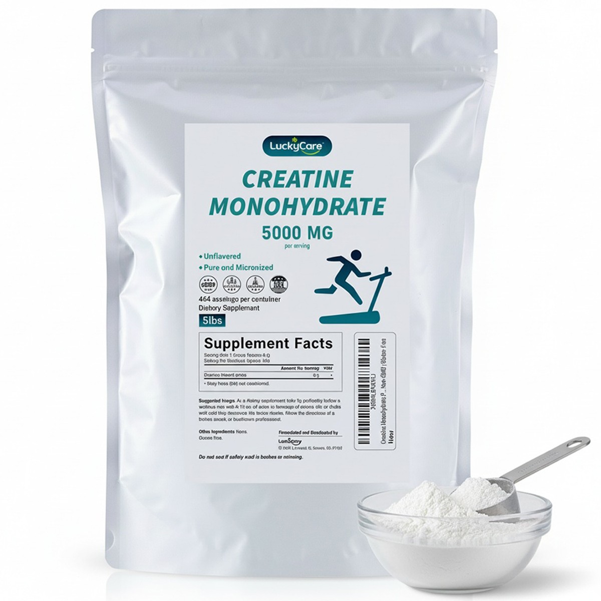 Pure Creatine Monohydrate 5LBS Powder Micronized 454 Servings 5g Per Serving