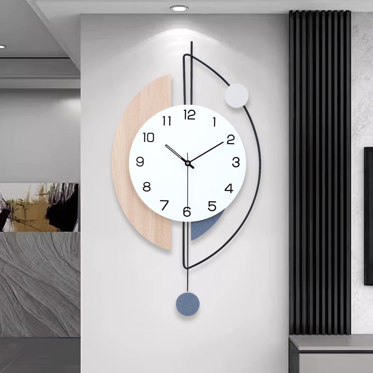 Dankeit Wall Clock,Large Decorative Wall Clocks with Pendulum,Battery Operate...