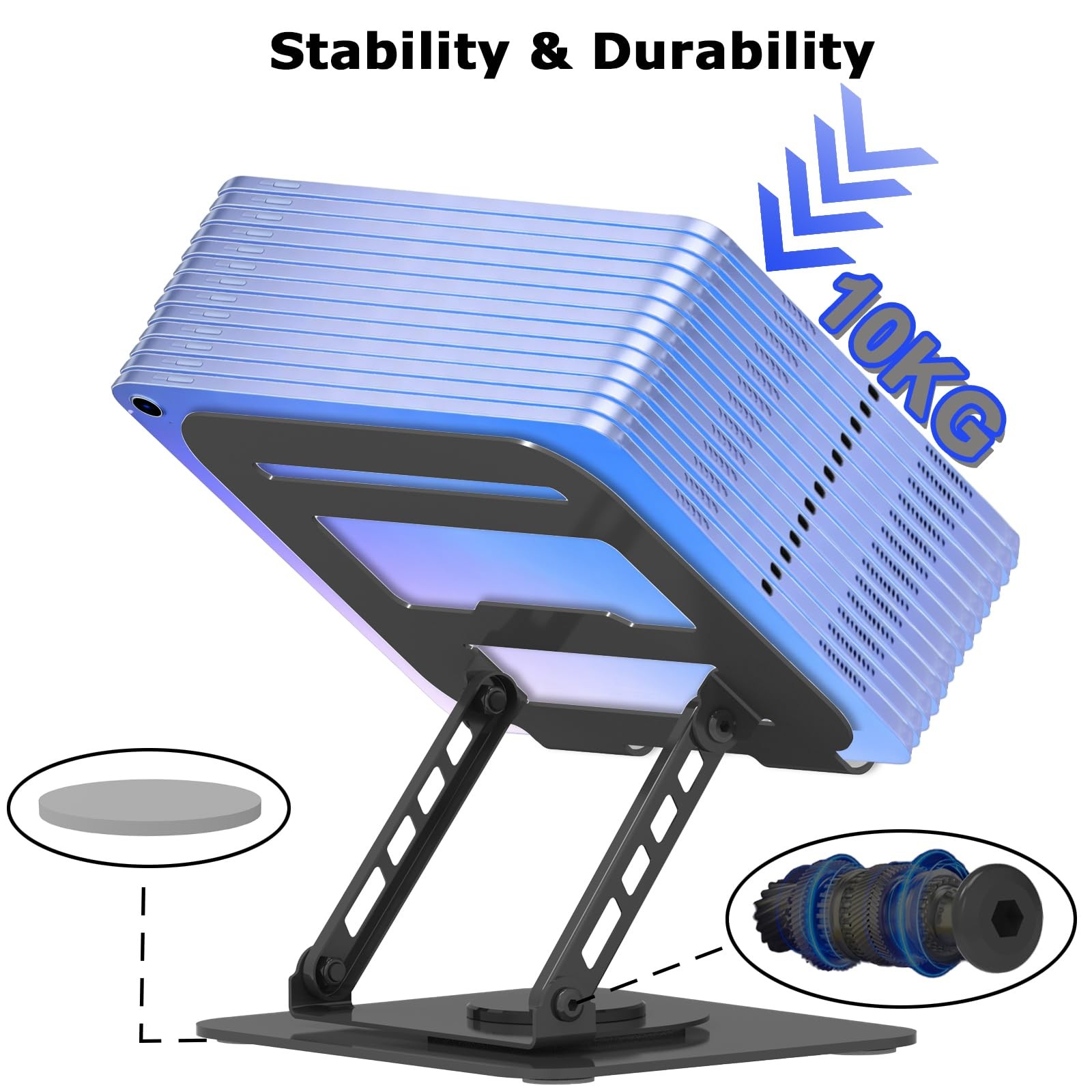 Adjustable Laptop Stand, 360 Rotating Computer Riser, Stable Base Stand Holde...