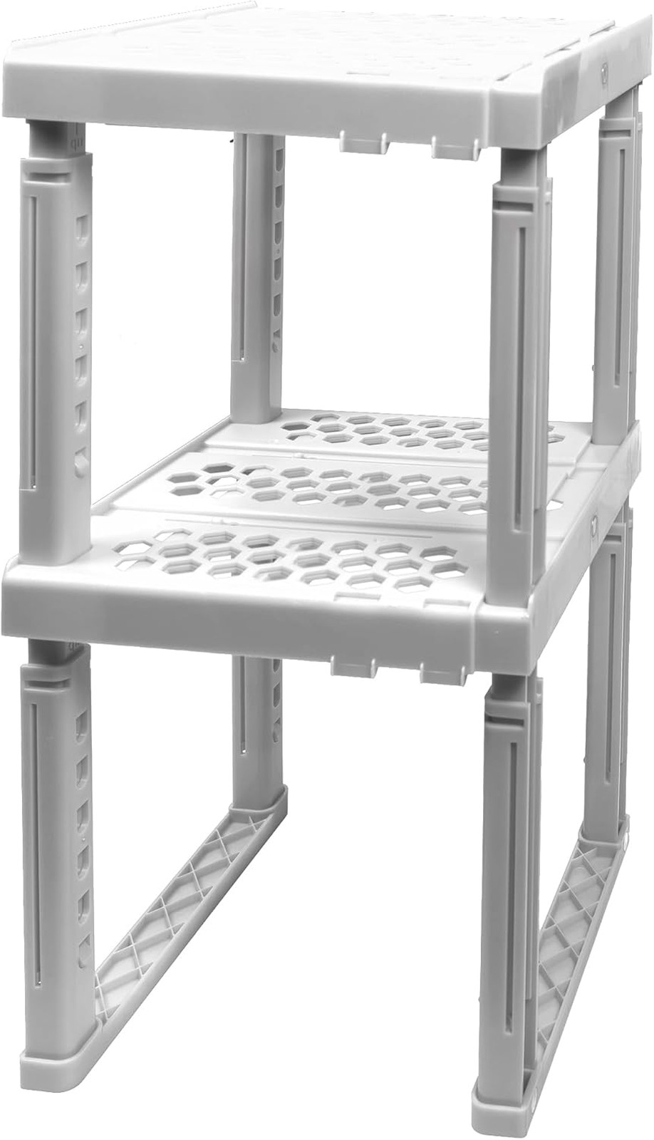 Locker Organizer Shelf Adjustable Width Height Stackable for School Office Gym