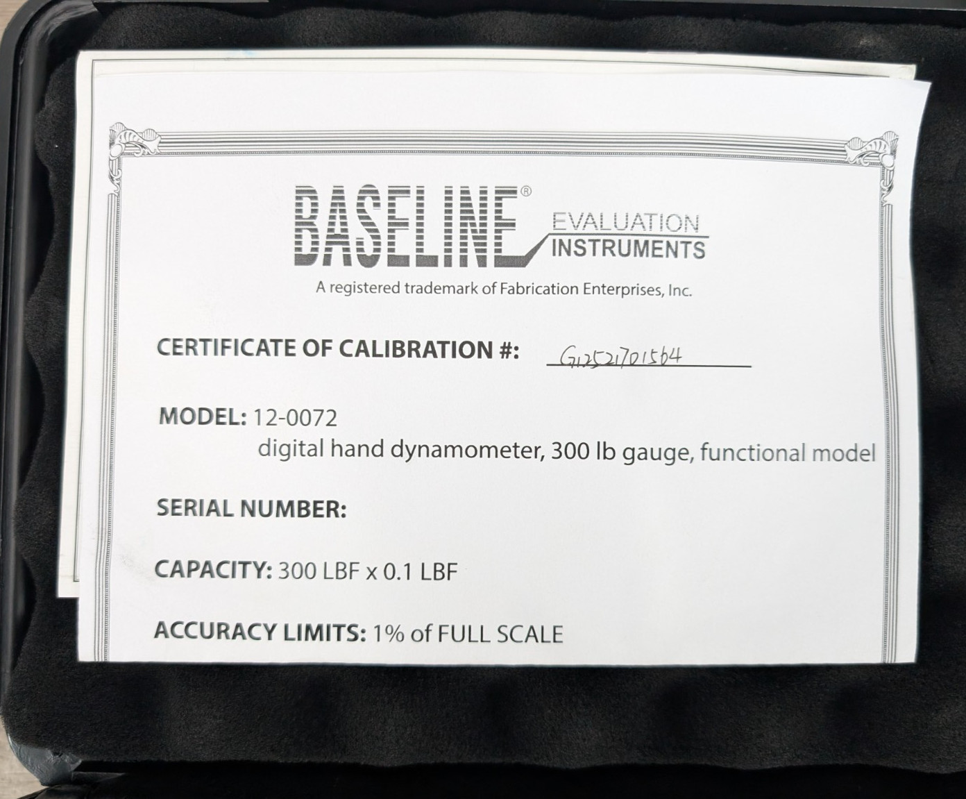 Baseline 12-0072 BIMS Functional Grip Dynamometer