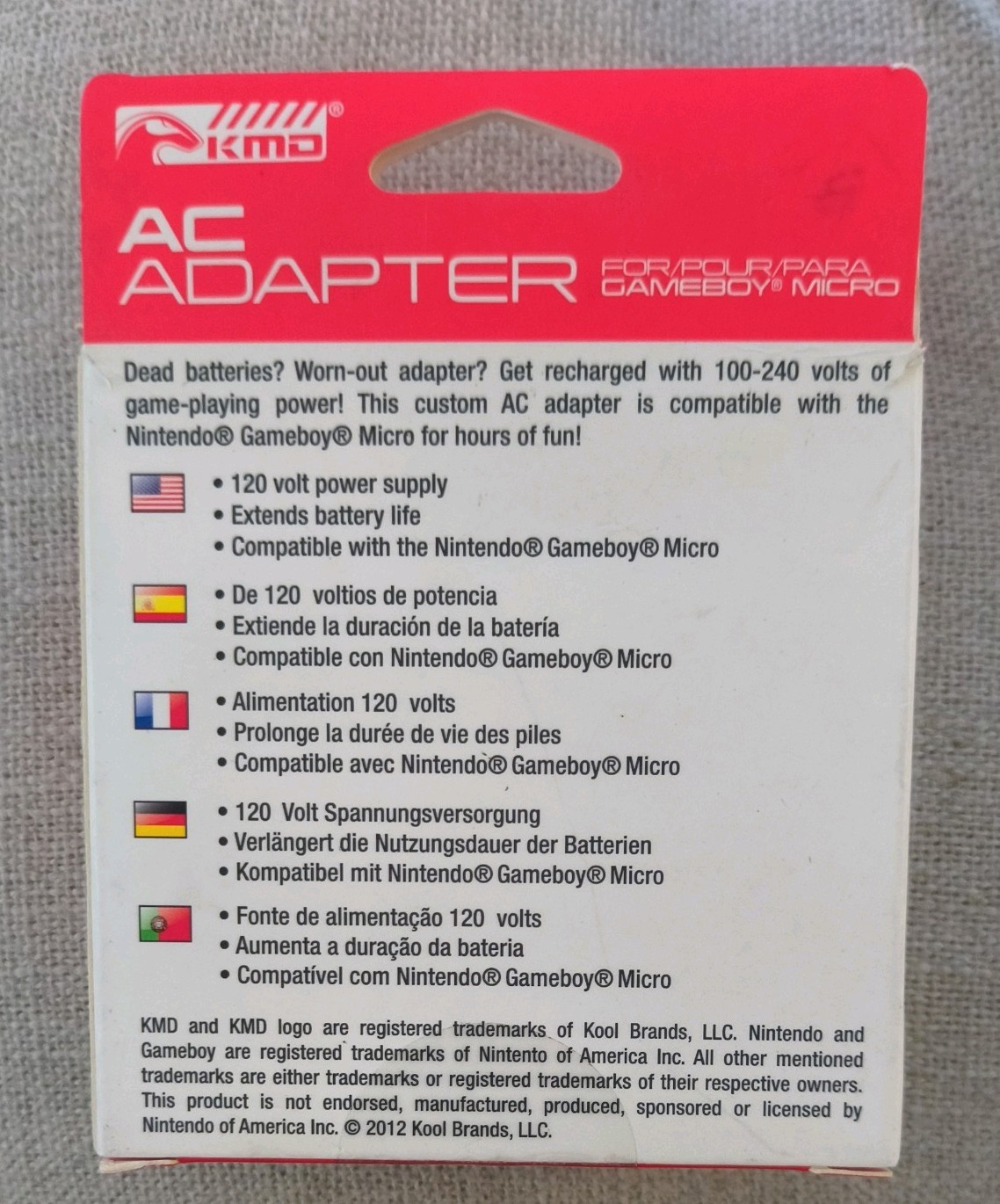 Game Boy Micro AC Wall Charger On Gameboy Micro