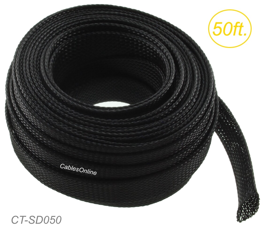 50ft 1" (25.4mm) Diameter 150% Expandable Braided Sleeving, CT-SD050