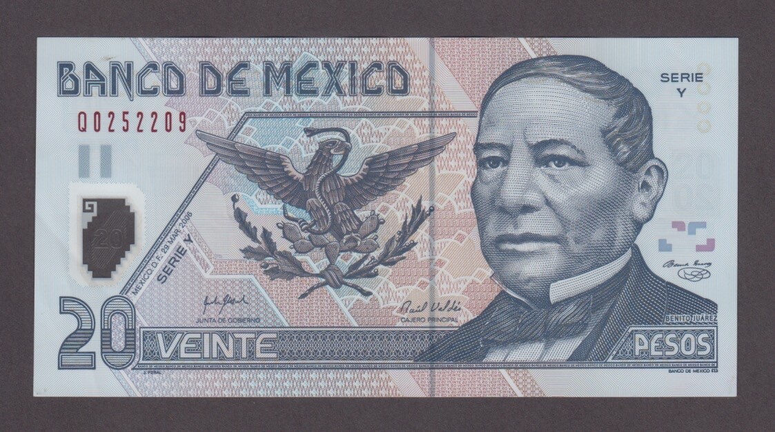 MEXICO P.116f-2209  20 PESOS 2006 SERIE Y  VF WE COMBINE            2405