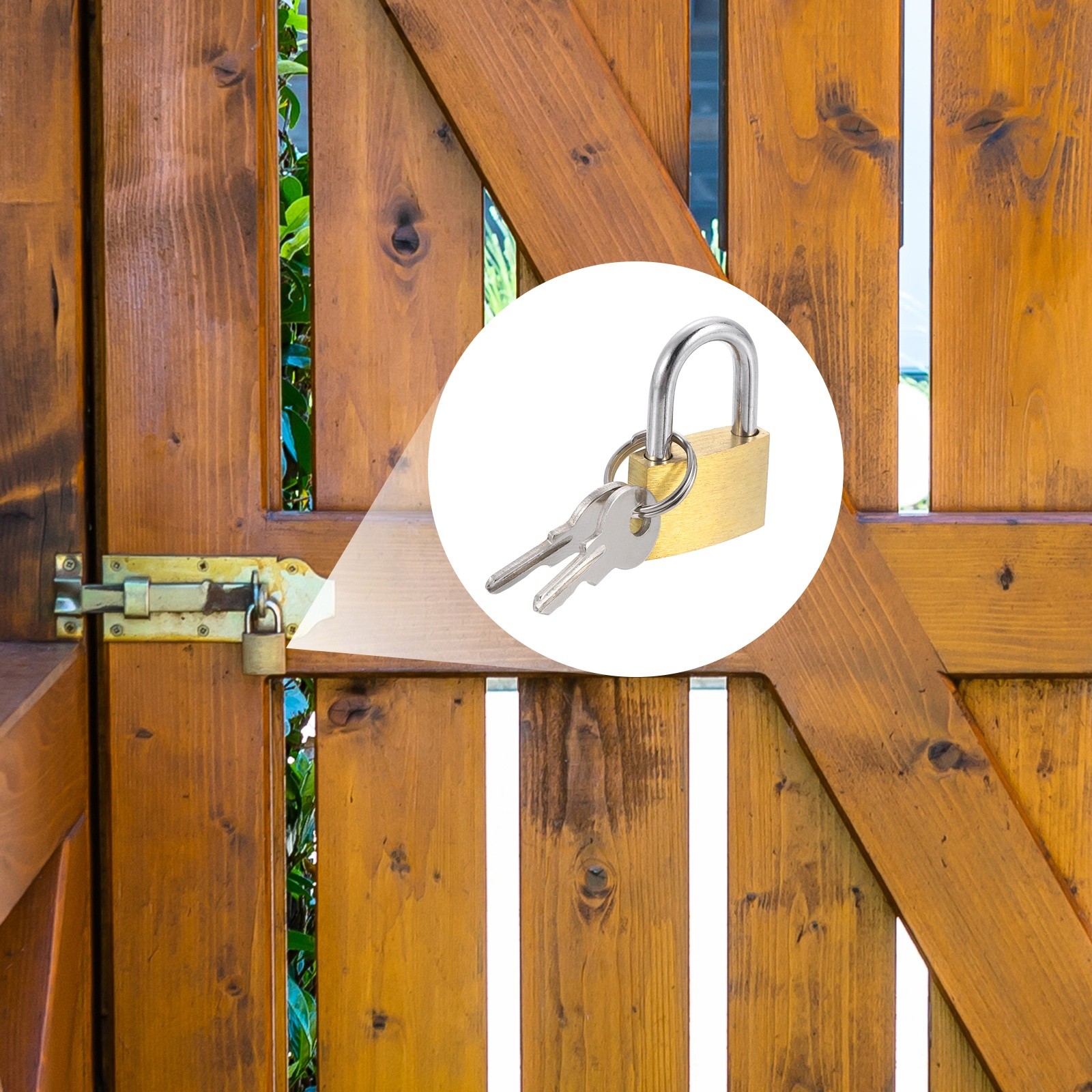 6Pcs Solid Brass Padlock with Key 13/16" Wide Body Small Locks Lock
