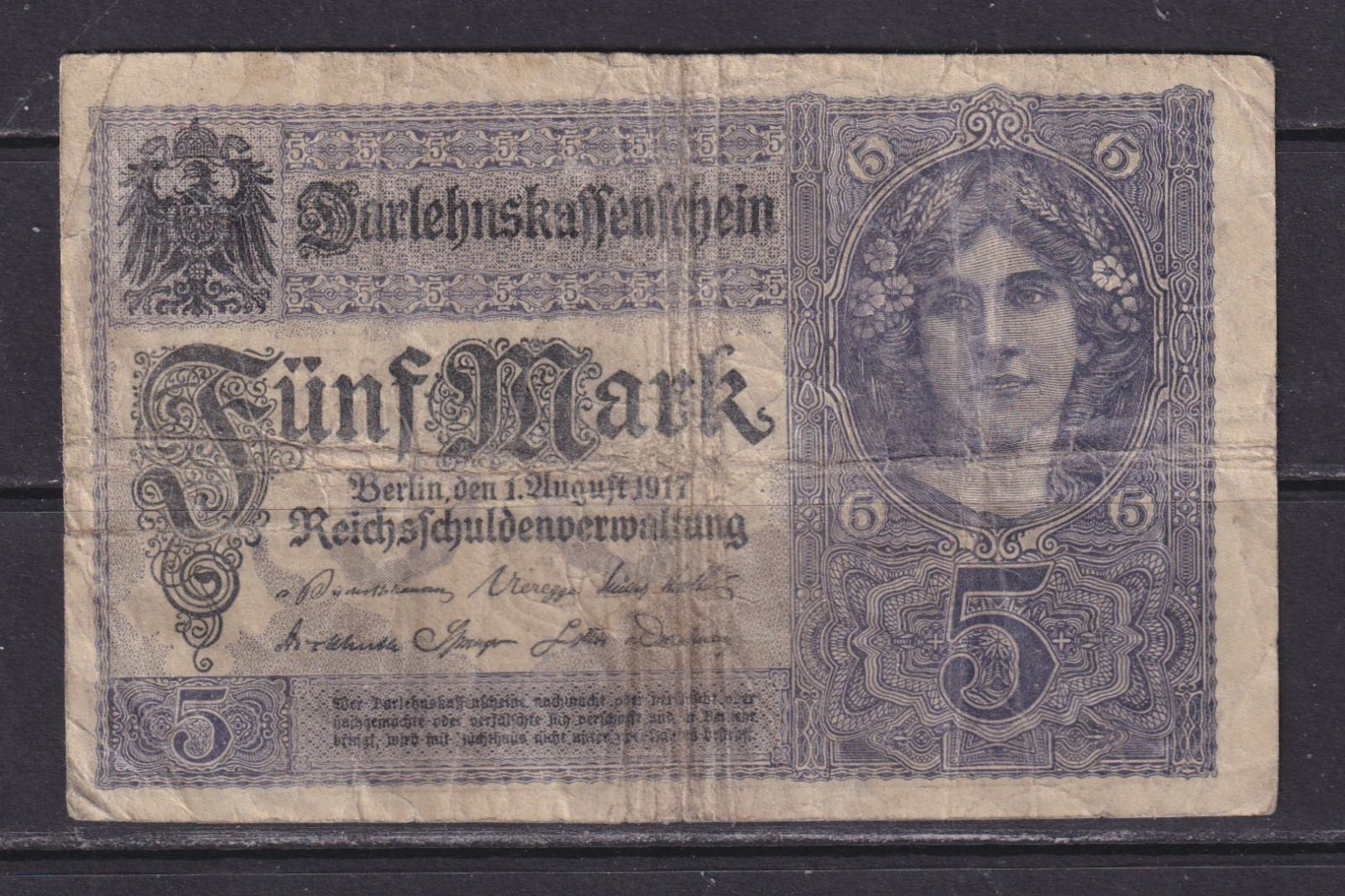 GERMANY - 1917 5 Marks Circulated Banknote (1)