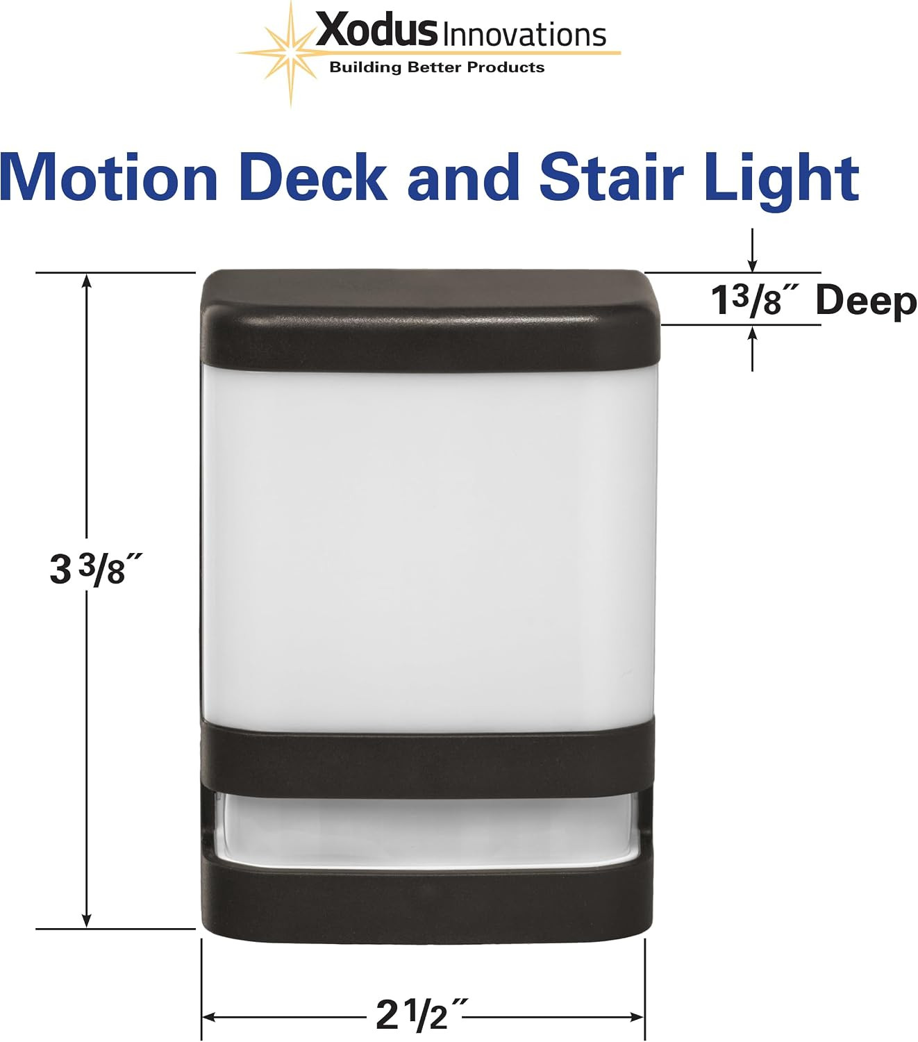 Xodus Battery Operated LED Deck & Stair Light, Motion Sensor, Black, 3 Pack | Il