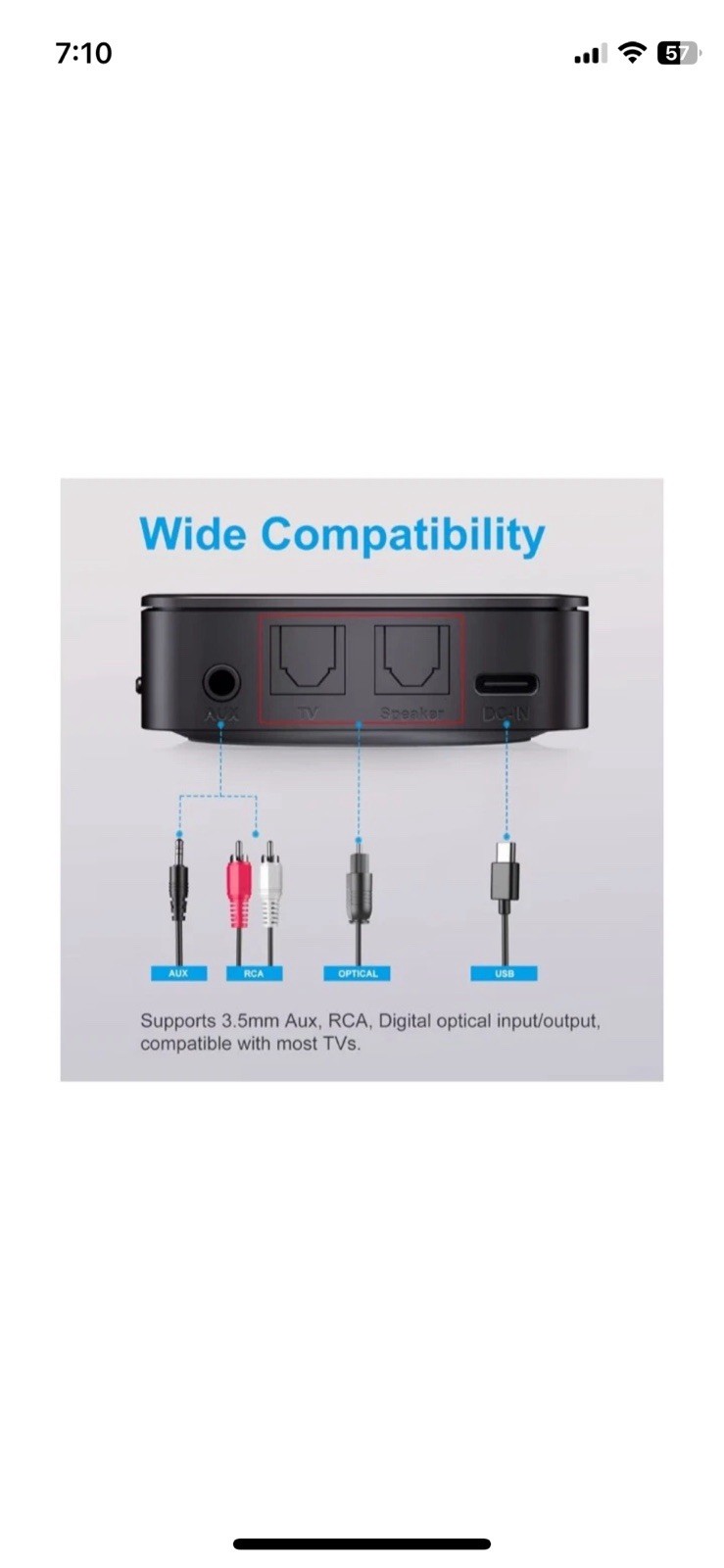 Bluetooth Transmitter for TV, Wireless Bluetooth Adapter for TV/PC/Speaker/STERE