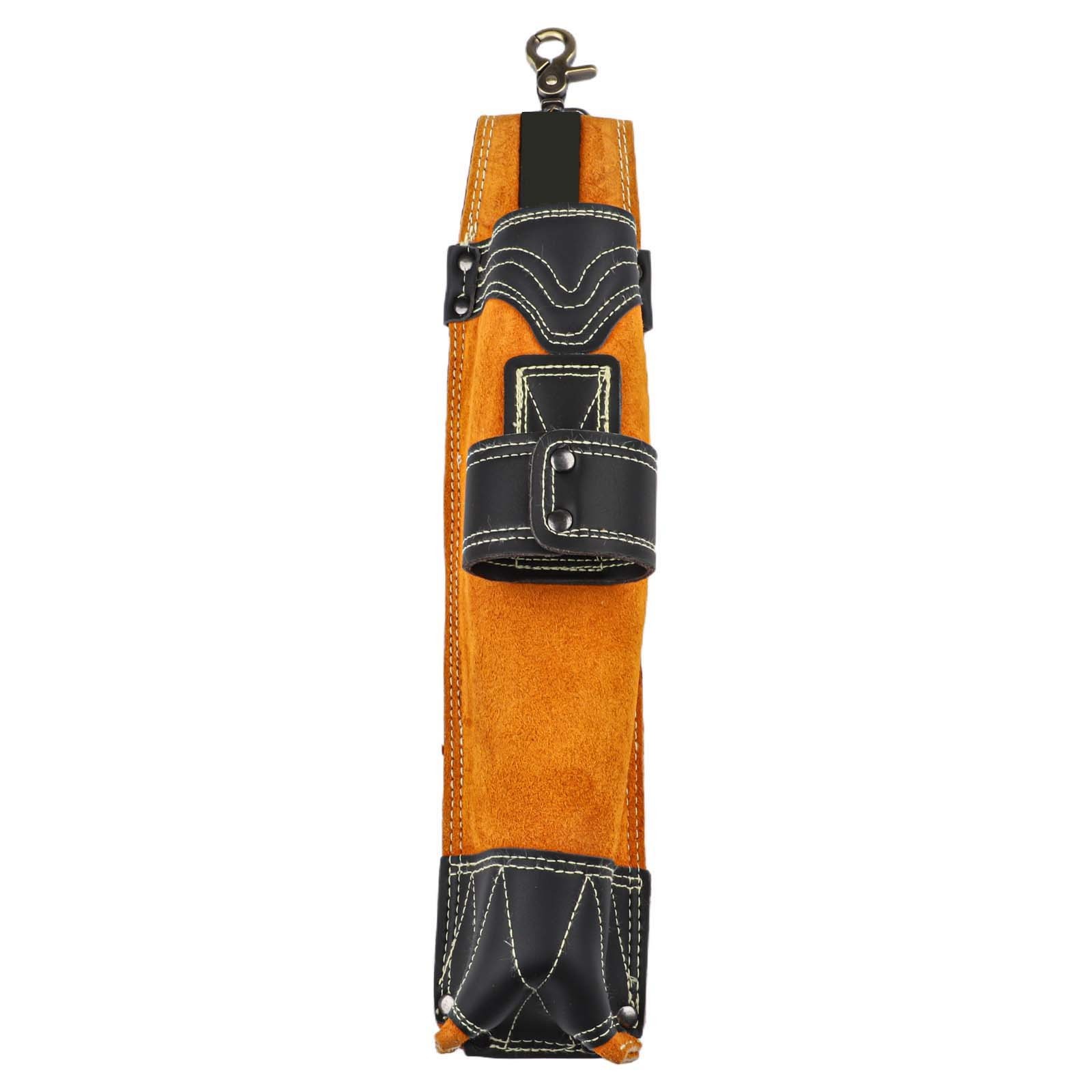 Cowhide Leather Welding Rod Holder Bag with Reinforced Rivets and Drawstring