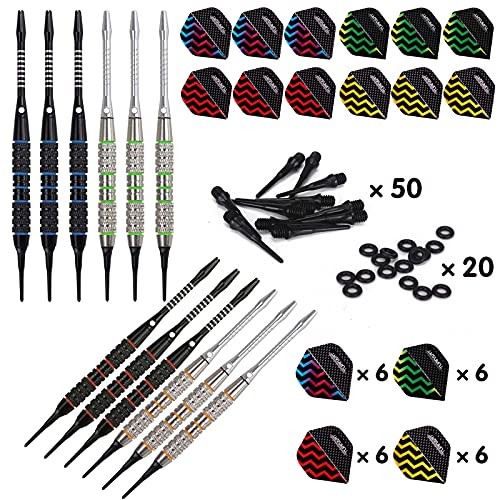 Darts Plastic Tip - Professional Soft Tip Darts Set for Electronic Silver