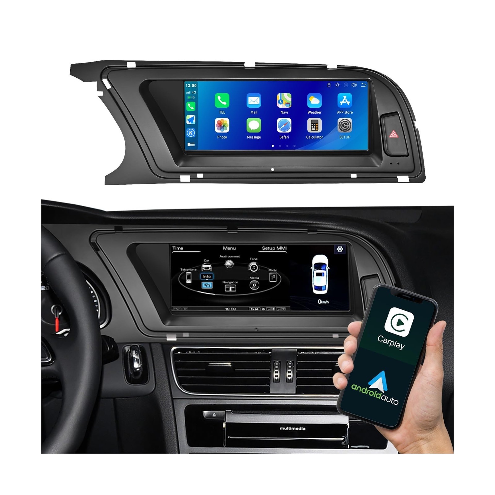 8.9 Inch Display Touchscreen for Audi A4 2009-2015 with 3G MMI System Car Rad...