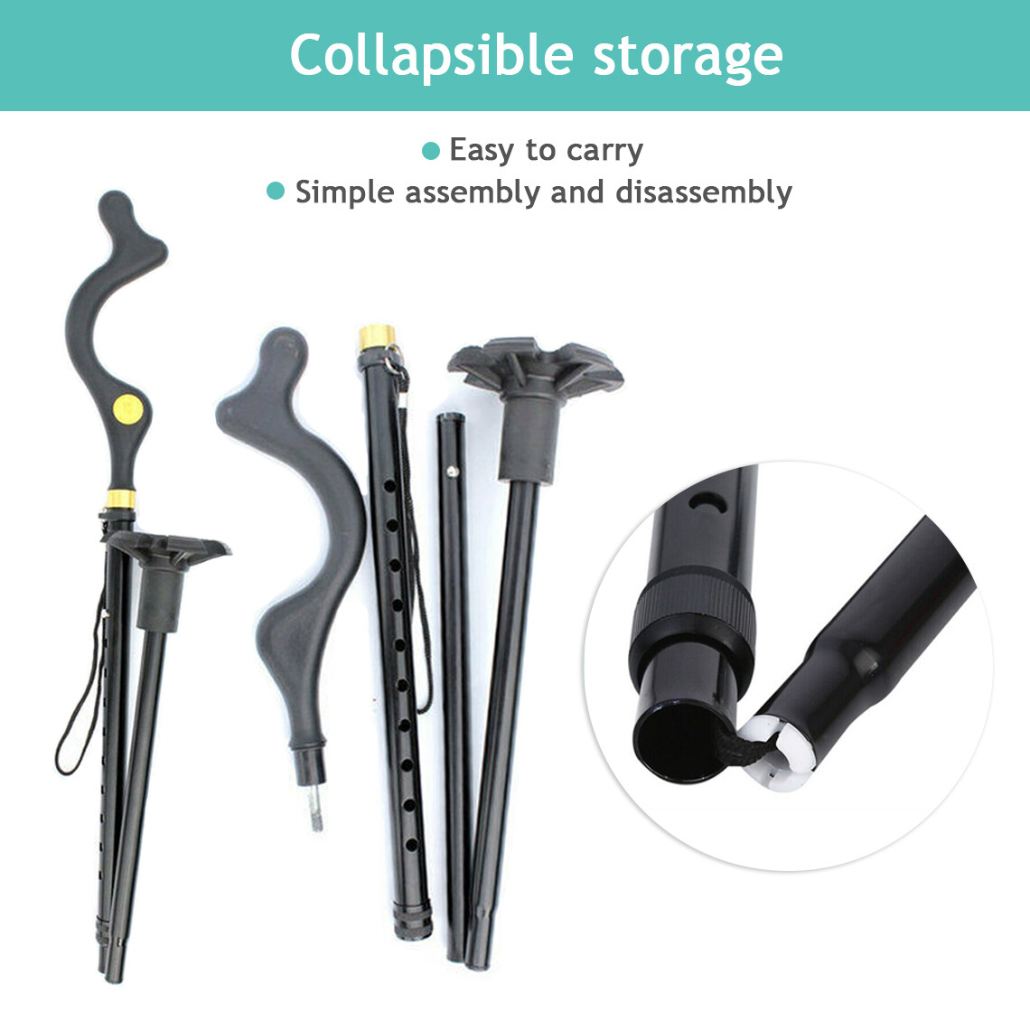 10 Levels Adjustable Collapsible Posture Correcting Cane Foldable Walking Cane