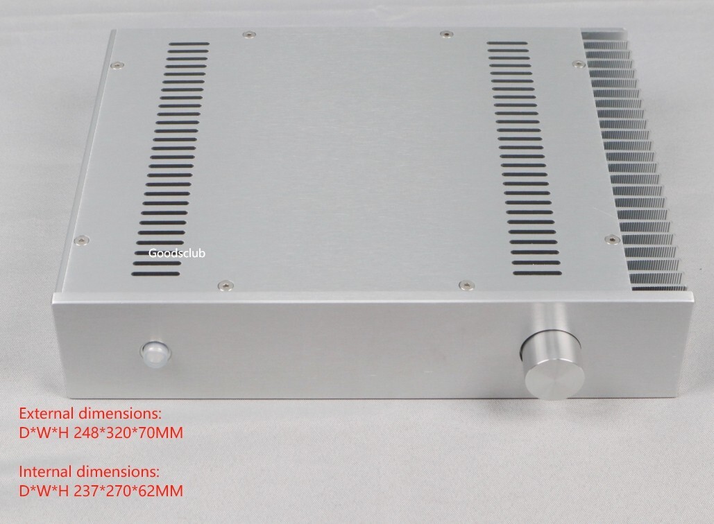 Power Amplifier Chassis DIY Full Aluminum Case DAC AMP Shell Size 248*70 *320mm