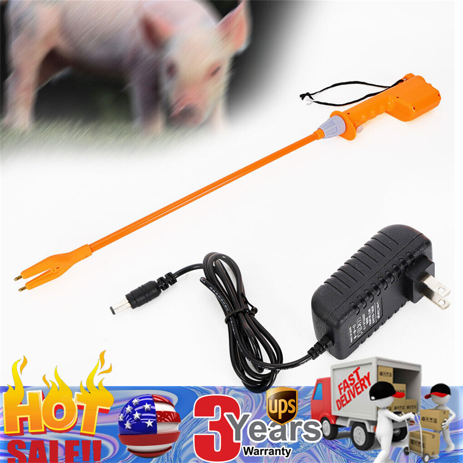 10000V 4400MA Livestock Rechargeable  Cattle Prod Electric Shock Voltage Animal