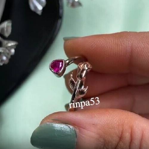 Daily Use For Women's Adjustable Toe Ring Burmese Syn Ruby Cubic Zirconia 925 SS
