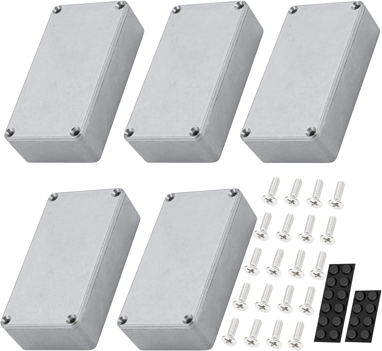 5pcs Guitar Pedal Enclosure Aluminum Diecast Stomp Box Case 112x61x32mm