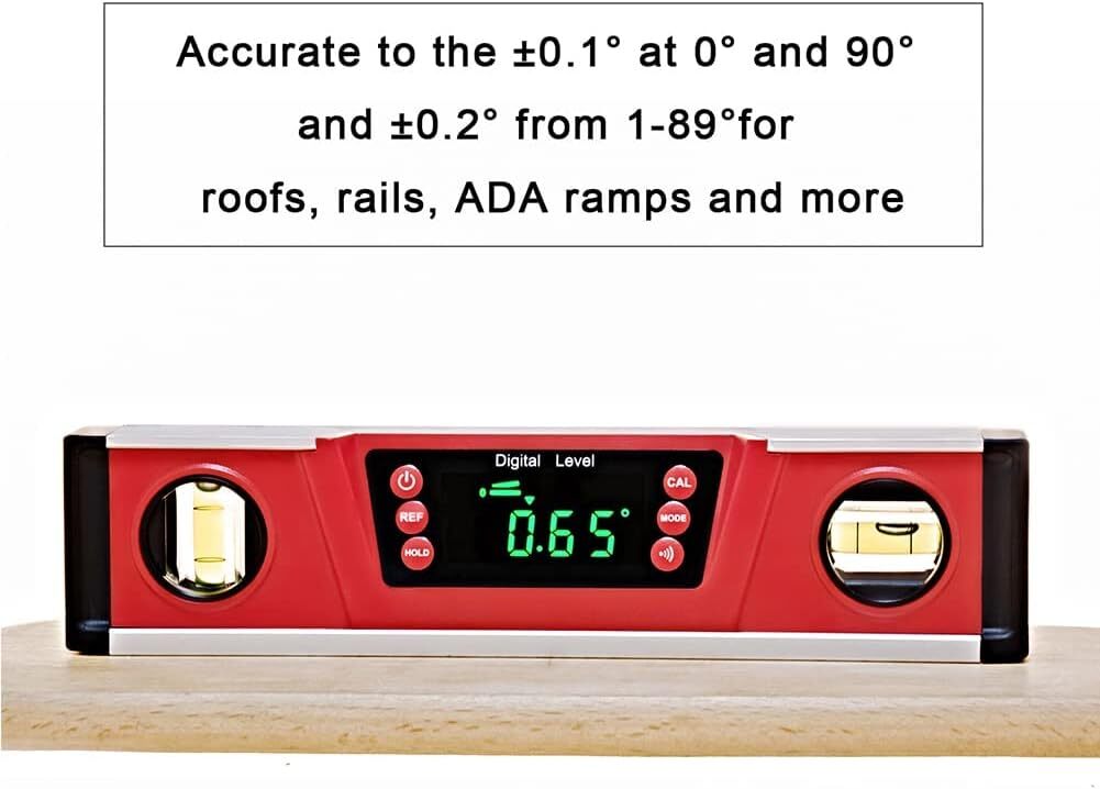 10-Inch Digital Torpedo Level and Protractor | Neodymium Magnets | Bright LED...