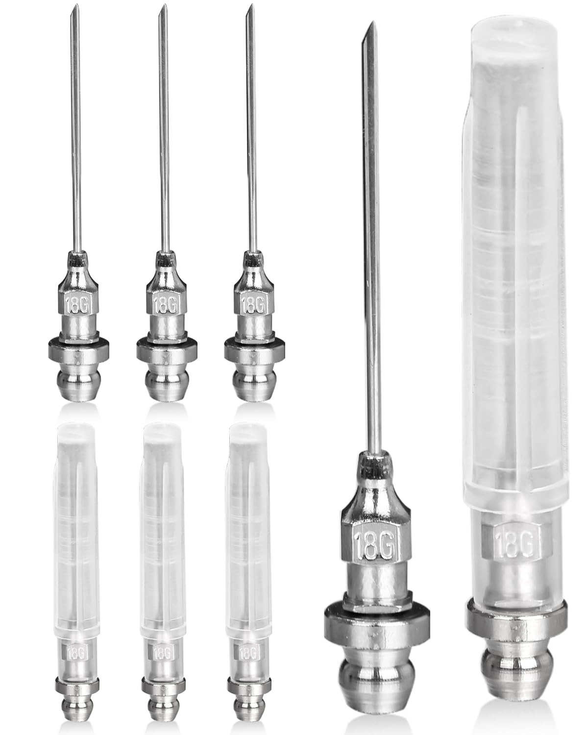 8 Pcs Bearing Grease Gun Needle Accessory Set, Small Grease Needle Nozzle Syring