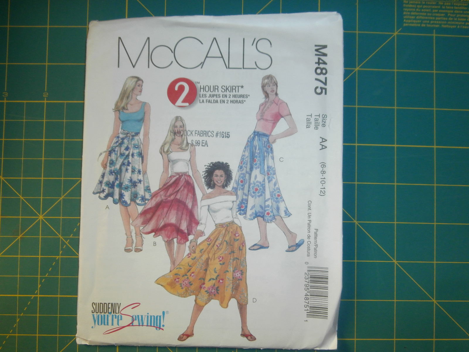 McCall's 4875 Size 6 8 10 12 Misses' Skirt 2 Hour Pattern