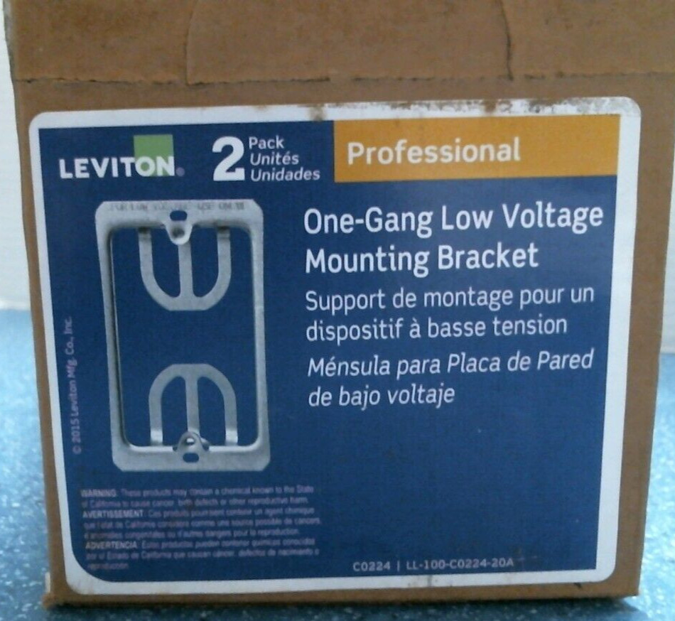 Leviton One-Gang Low Voltage Mounting Brackets, 2 pk. BOX OF 10 pks. (86010)FS