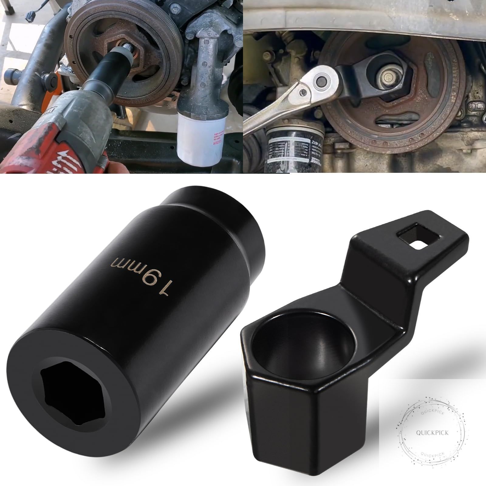 For Honda Crank Pulley Tool 19mm Harmonic Balancer Socket & 50mm Crankshaft