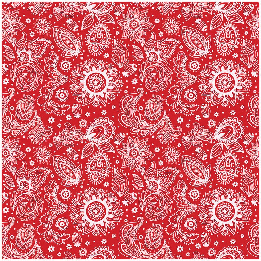 Carolina Manuf Red Paisley Cotton Bandanas - Classic USA-Made Style for Cycling